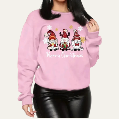 VogeLuxe | Women’s Merry Christmas Gnome Graphic Sweatshirt