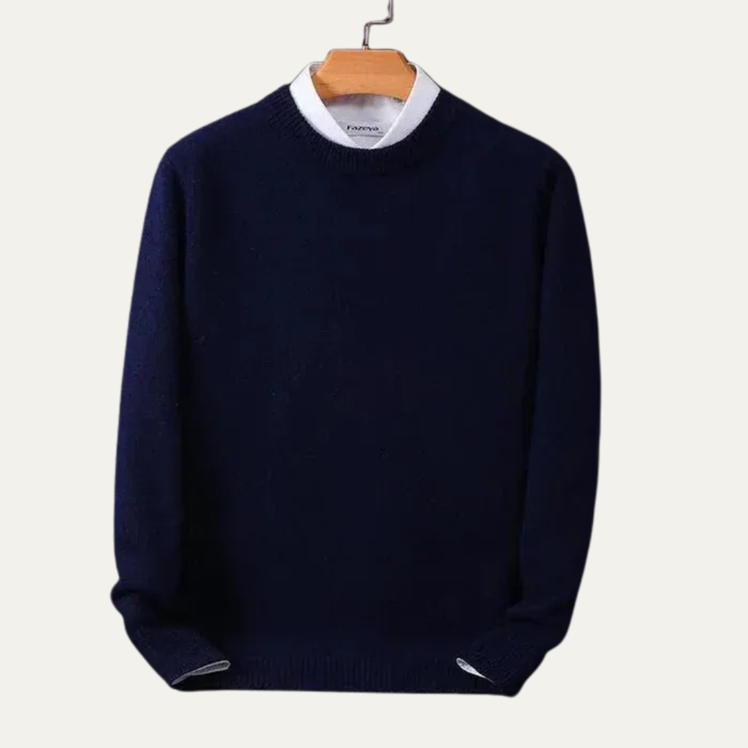 VogeLuxe | Men’s Classic Plain Knit Crew Neck Sweater