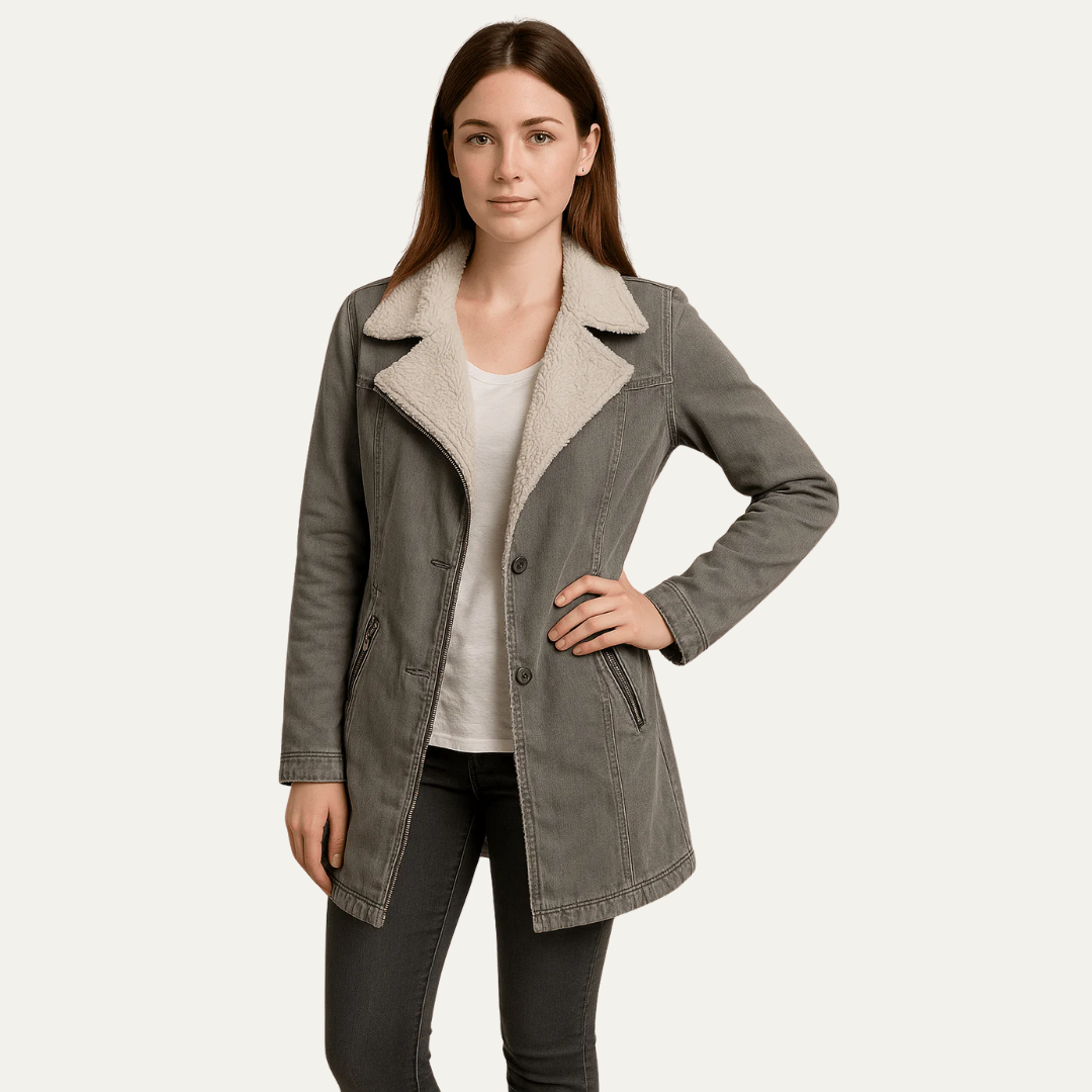 VogeLuxe | Women’s Sherpa Collar Single-Breasted Jacket