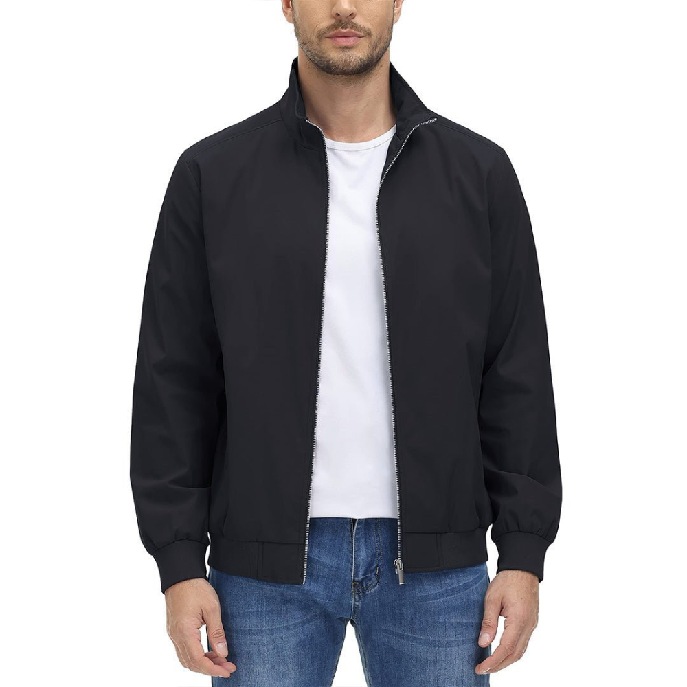 VogeLuxe | Men’s Minimalist Zip Front Blouson Jacket