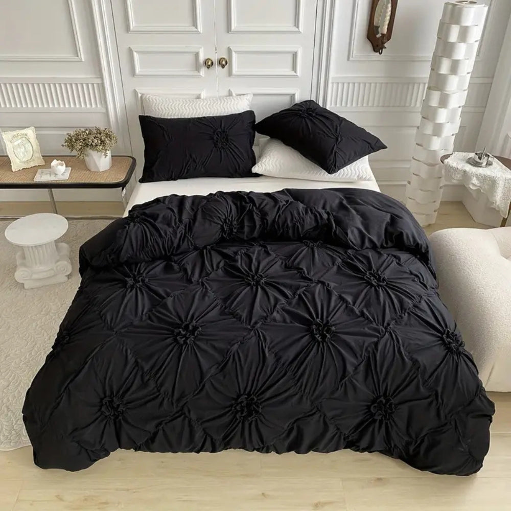 Stylish Floral Ruffled Bedding Set