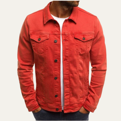 VogeLuxe | Men’s Suede Style Button Front Stand Collar Jacket