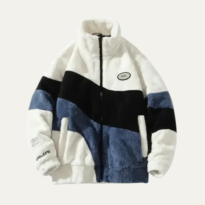VogeLuxe | Men’s Sherpa Color Block Zip Jacket