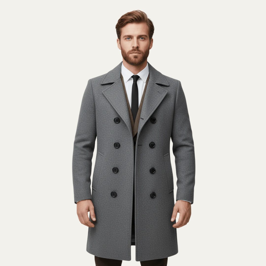 VogeLuxe | Men’s Mid-Length Double-Breasted Peacoat