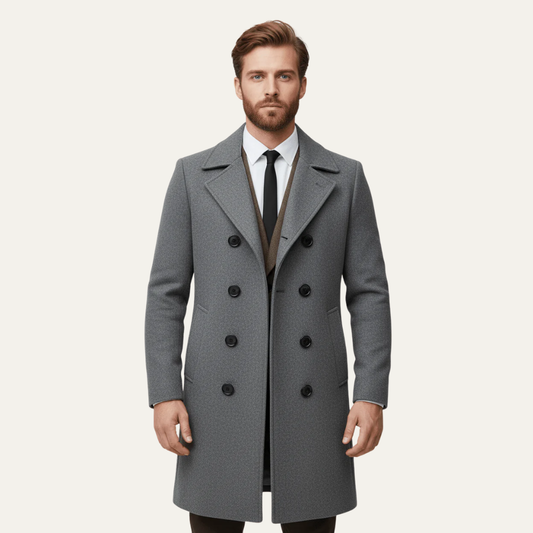 VogeLuxe | Men’s Mid-Length Double-Breasted Peacoat