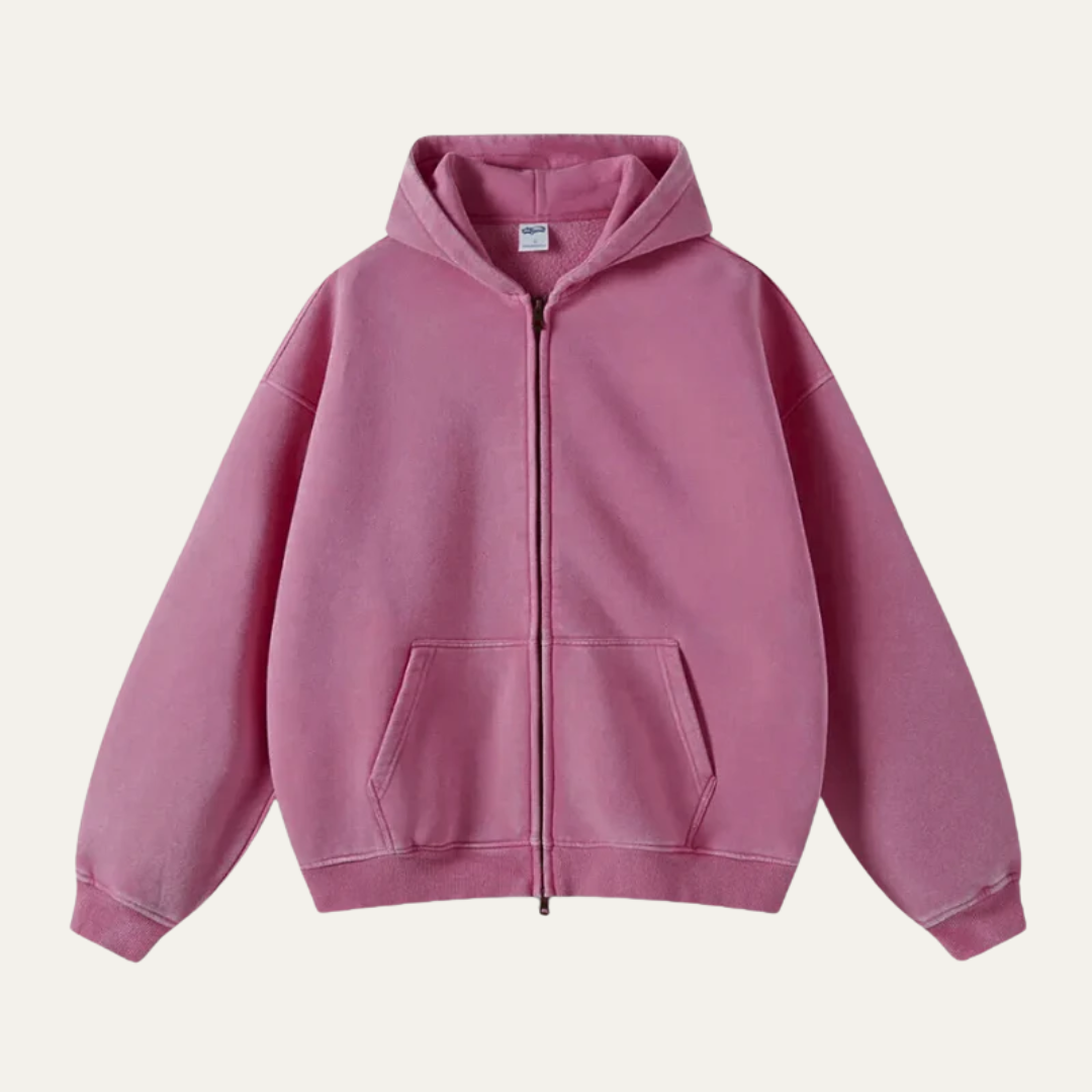 VogeLuxe | Men’s Relaxed Full-Zip Hoodie