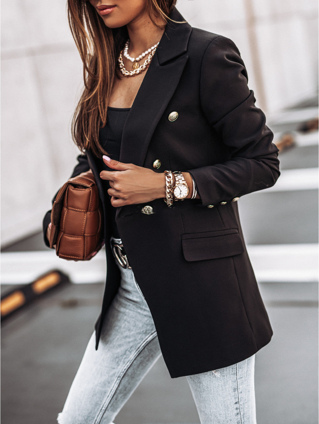 Classic Fit Ladies Jacket with Buttons