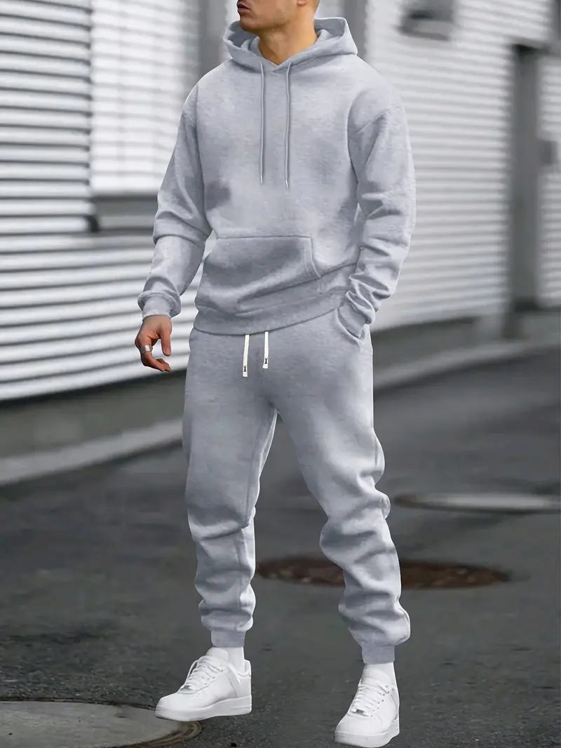 Men's Sporty Hoodie and Jogger Set - VogeLuxe