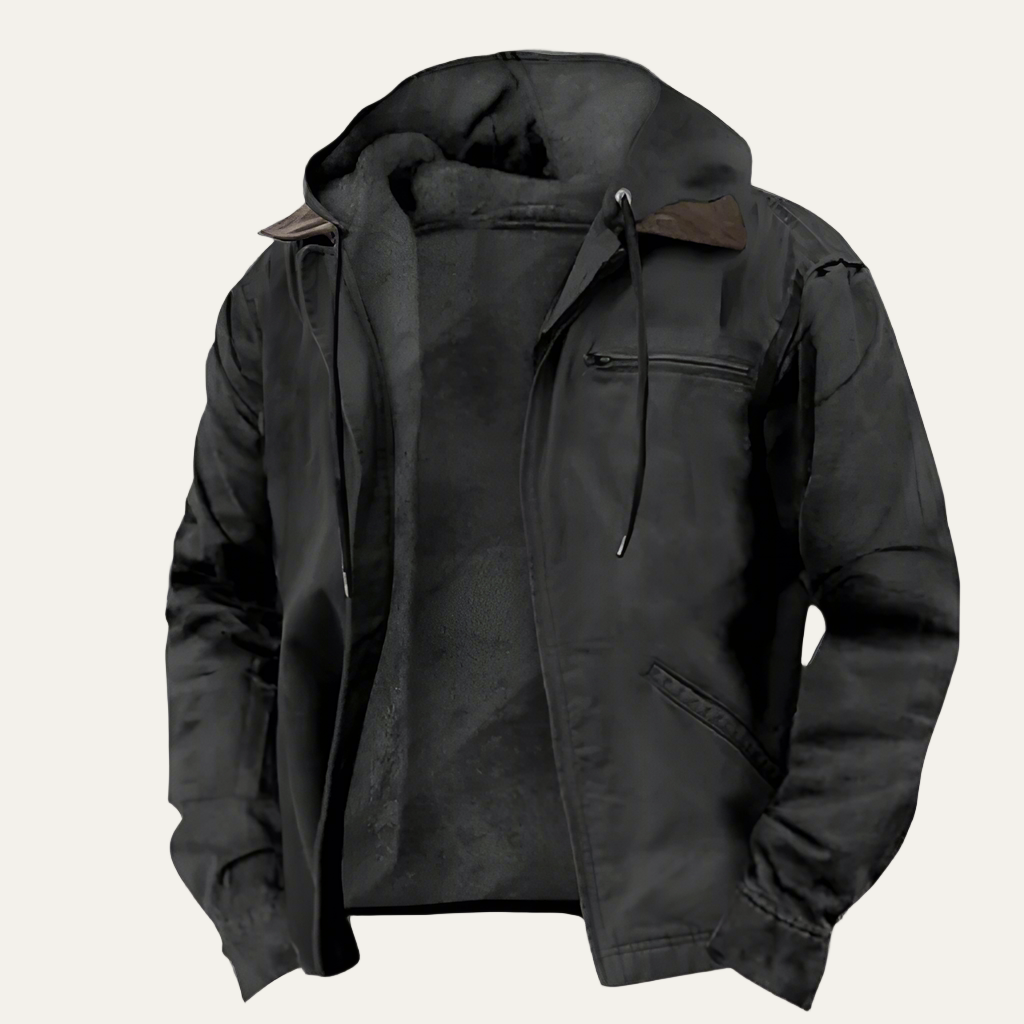 VogeLuxe | Men’s Winter Hooded Cotton Zip Jacket