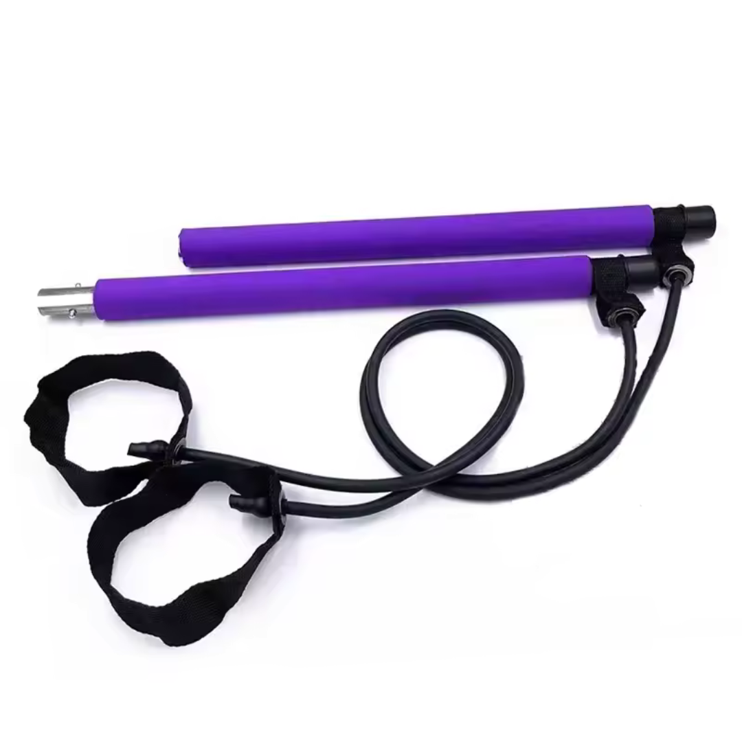 Compact Home Gym Bar with Resistance Bands