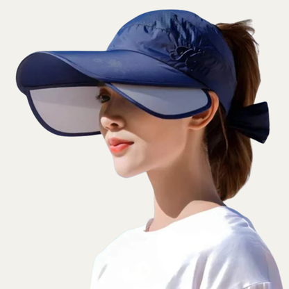 VogeLuxe | Women’s Foldable Wide Brim Sun Hat with Ponytail Opening