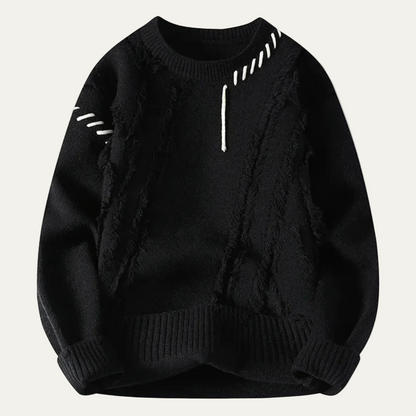 VogeLuxe | Men’s Distressed Fringe Knit Sweater