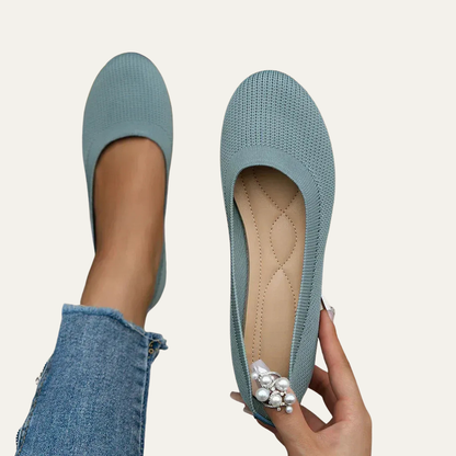VogeLuxe | Women’s Round Toe Knit Ballet Flats