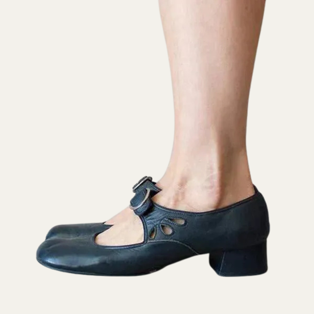 VogeLuxe | Women’s Mary Jane Heels with Rounded Toe and Low Block Heel