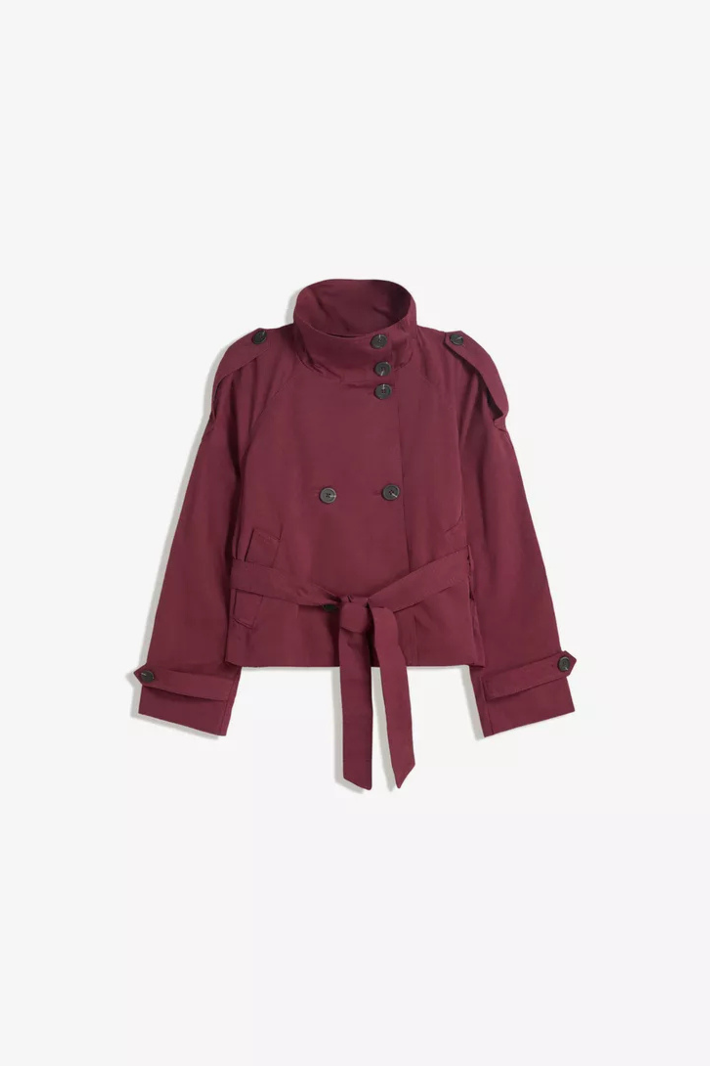 Classic Short Trench Coat - Slim Fit Water Repellent Jacket