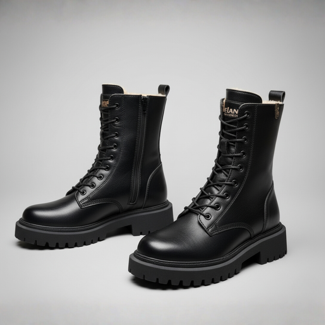 Classic Black Faux Leather Ankle Boots - VogeLuxe
