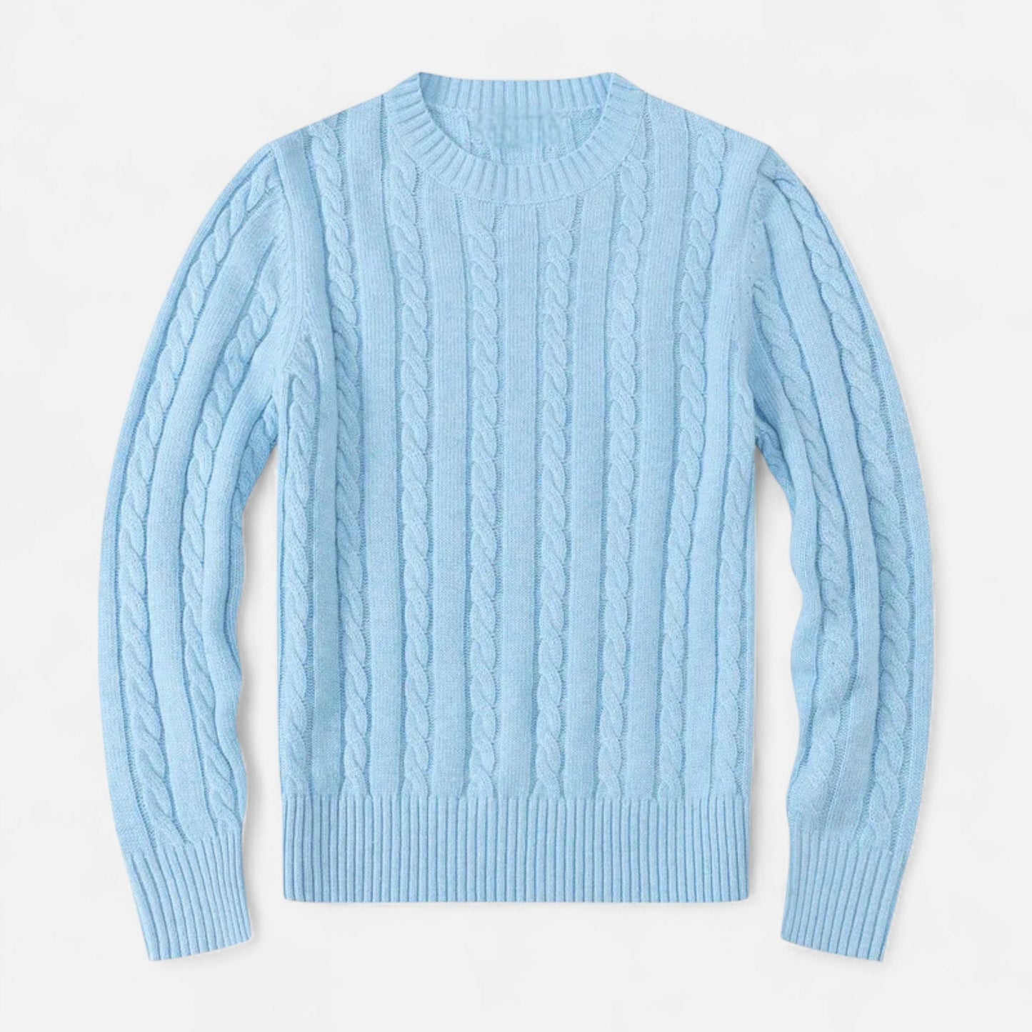 VogeLuxe | Men’s Cable Knit Crew Neck Sweater