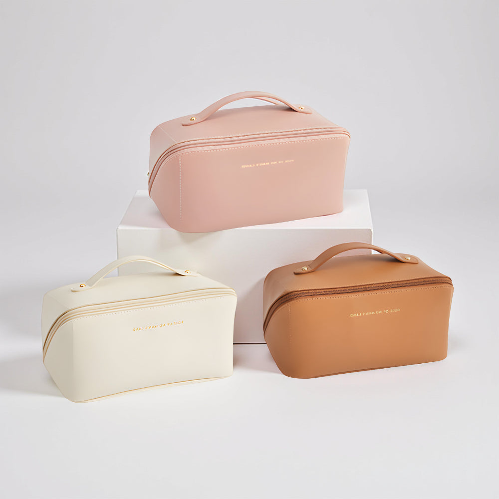 Spacious Travel Makeup Case Portable Cosmetic Storage Bag