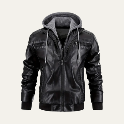 VogeLuxe | Men’s Hybrid Faux Leather Motorcycle Jacket