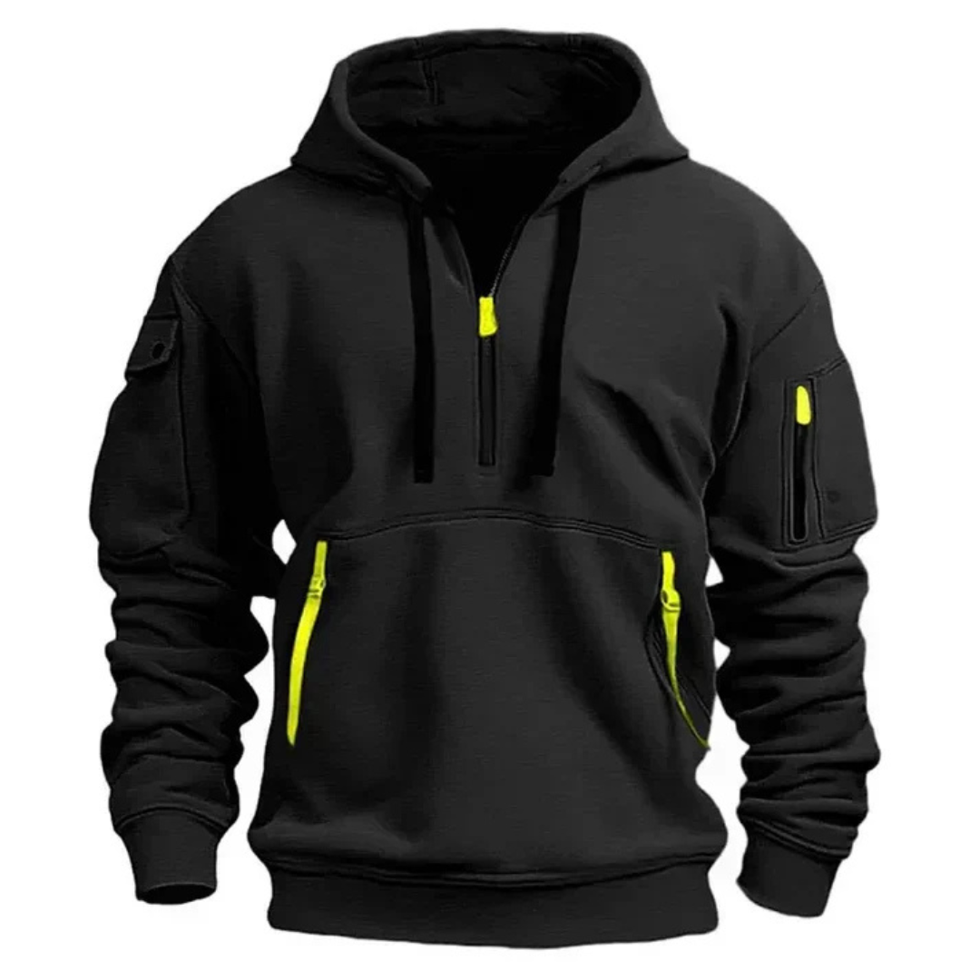 VogeLuxe | Men’s Tactical Utility Quarter Zip Hoodie