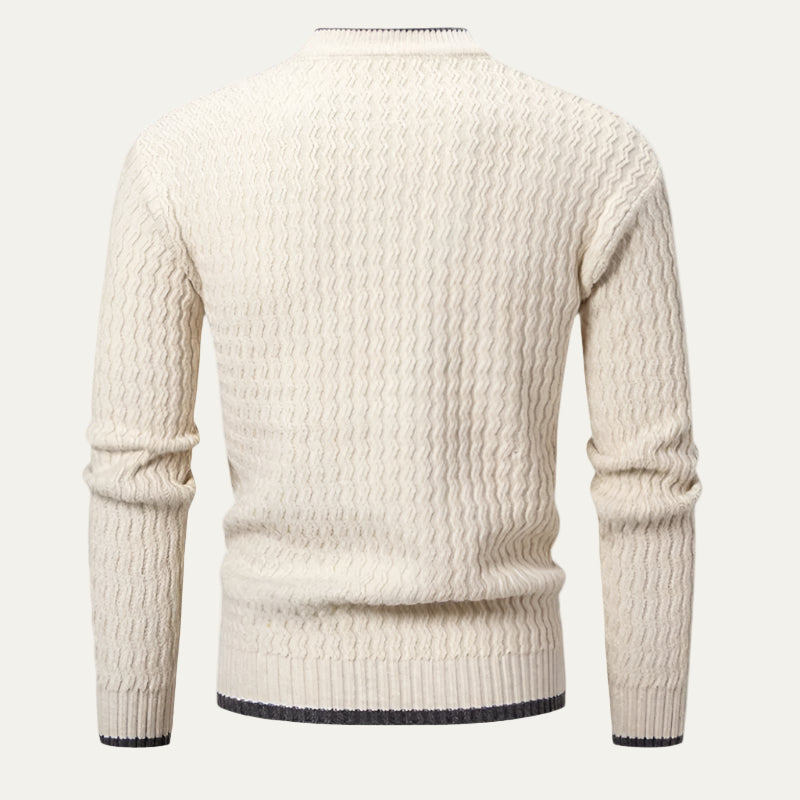 VogeLuxe | Men’s Textured Vertical Pattern Knit Sweater
