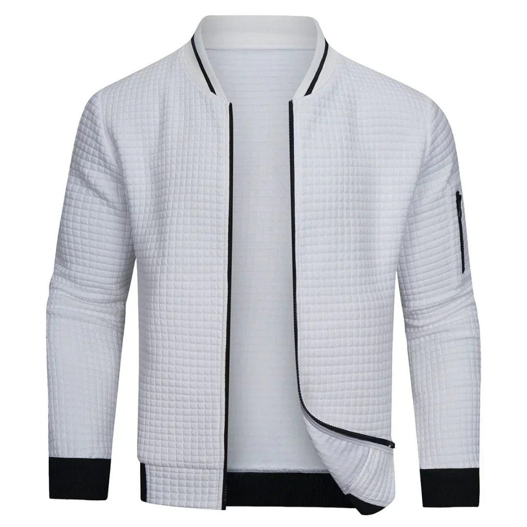 VogeLuxe | Men’s Quilted Full Zip Bomber Jacket
