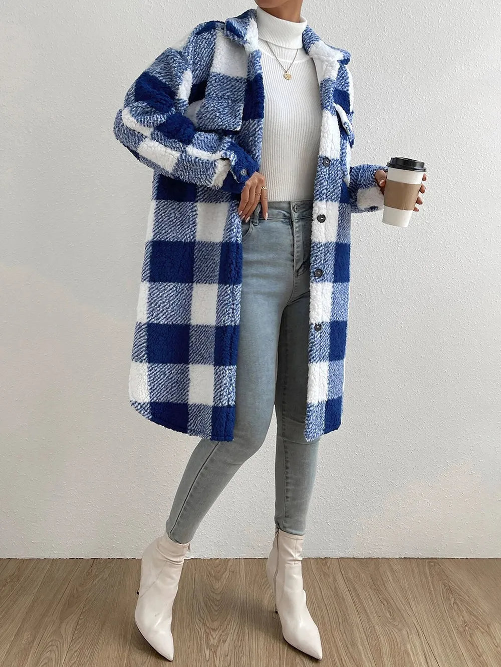 Relaxed Fit Women's Button Down Trench Coat