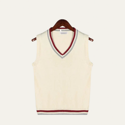 VogeLuxe | Men’s Textured V Neck Striped Sweater Vest
