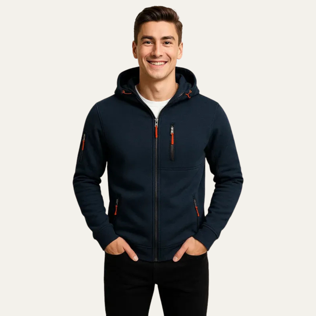 VogeLuxe | Men’s Sporty Full Zip Technical Hoodie