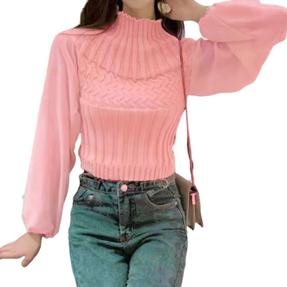 Warm Women's Long Sleeve Turtleneck Sweater Vest