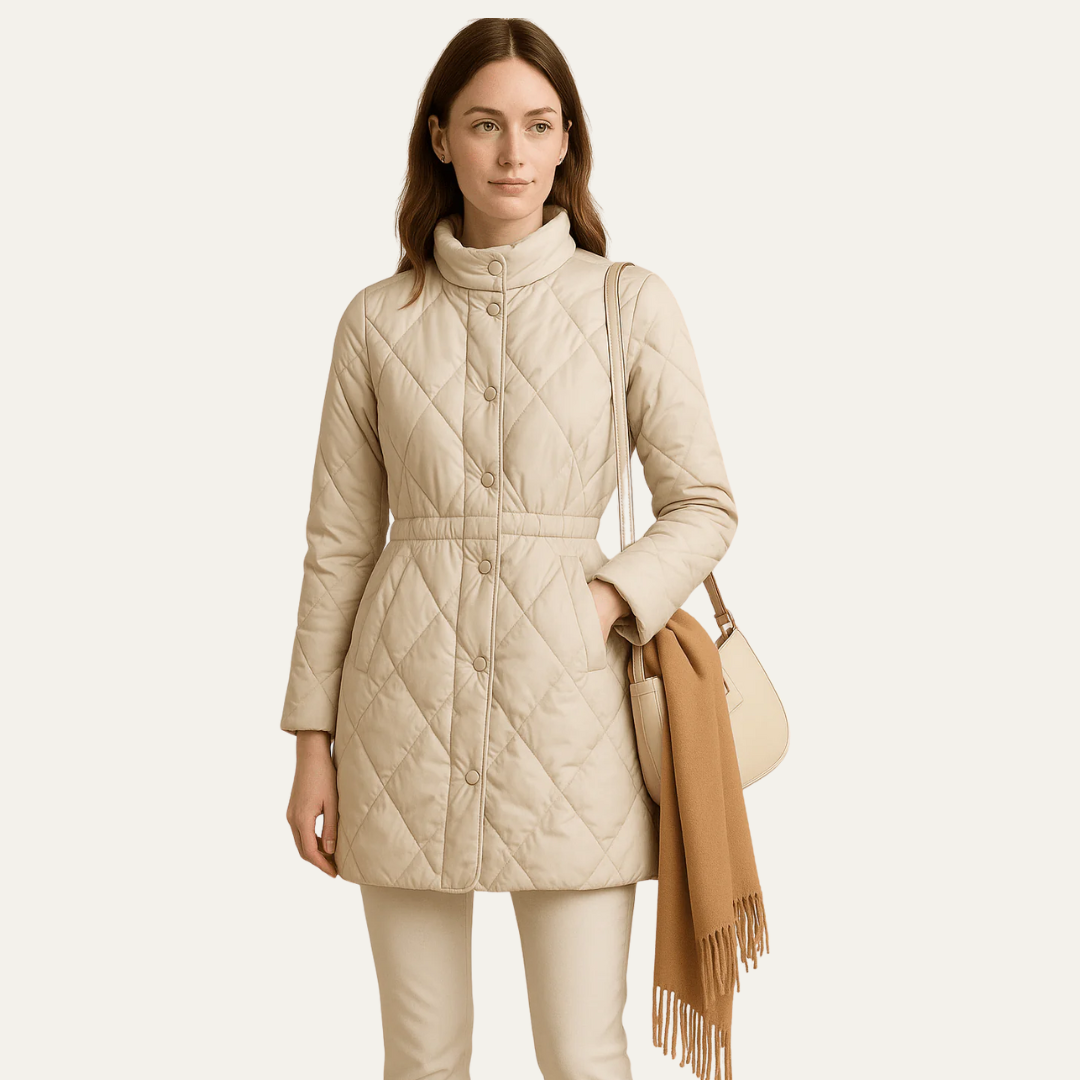 VogeLuxe | Women’s Diamond Quilted Jacket with Buttons