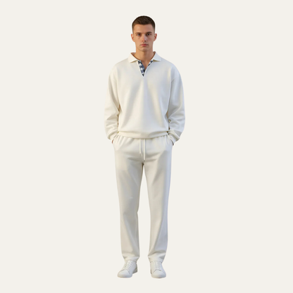 VogeLuxe | Men’s Relaxed Long Sleeve Polo Shirt