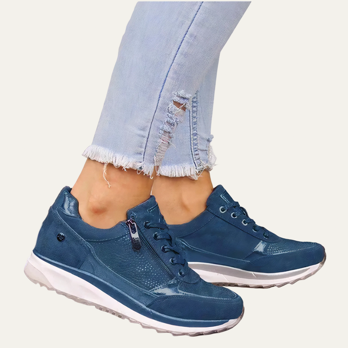 VogeLuxe | Women’s Suede Look Wedge Sneaker with Mixed Textures