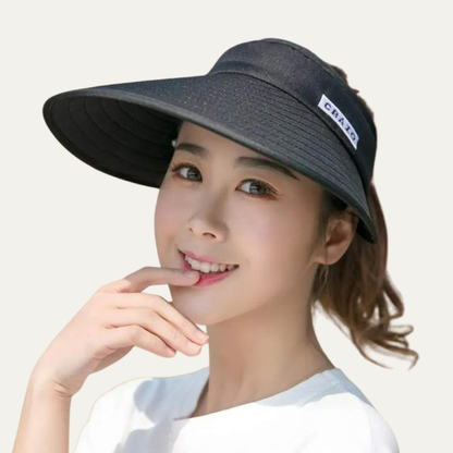 VogeLuxe | Women’s Foldable Wide Brim Sun Visor Hat