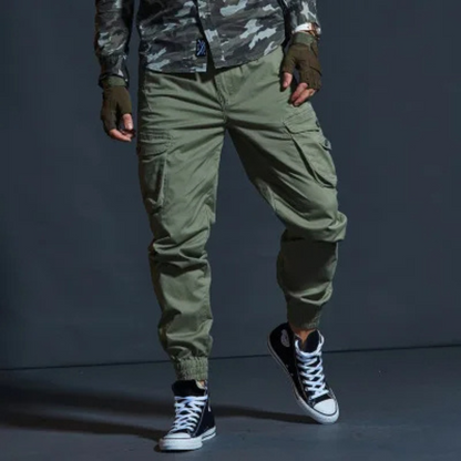 Men's Relaxed Fit Cargo Pants with Stretch Waist