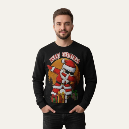 VogeLuxe | Men’s Christmas Graphic Santa Dab Crewneck Sweatshirt