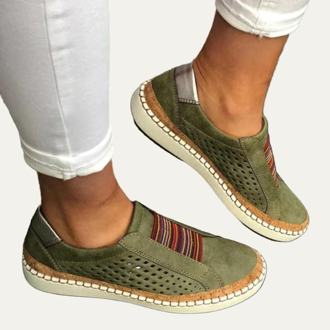 VogeLuxe | Women’s Perforated Slip On Casual Shoes
