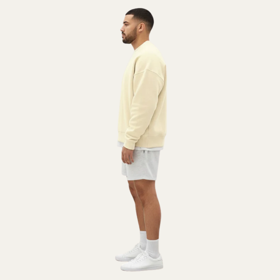 VogeLuxe | Men’s Oversized Crewneck Sweatshirt With Exposed Seam