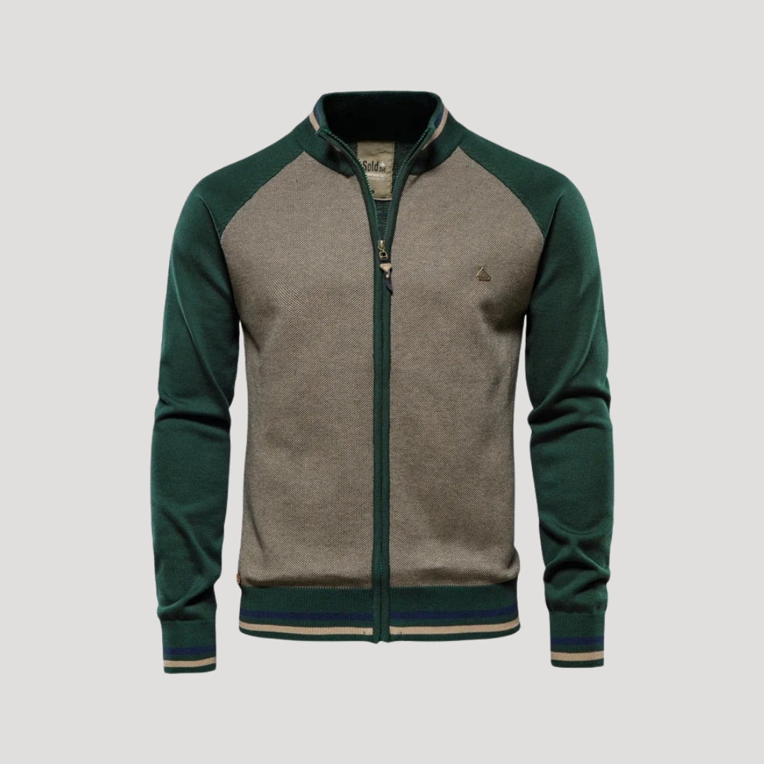 Classic Two-Tone Cozy Zip Jacket - VogeLuxe