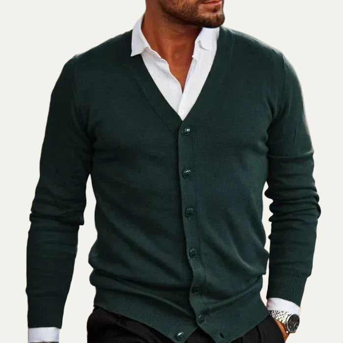 VogeLuxe | Men’s V Neck Button Front Cardigan Sweater