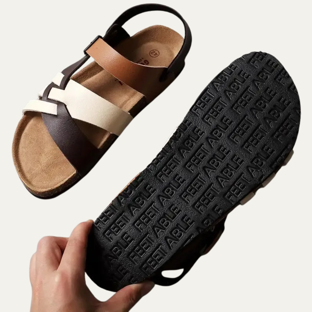 VogeLuxe | Women’s Woven Slingback Cork Footbed Sandals