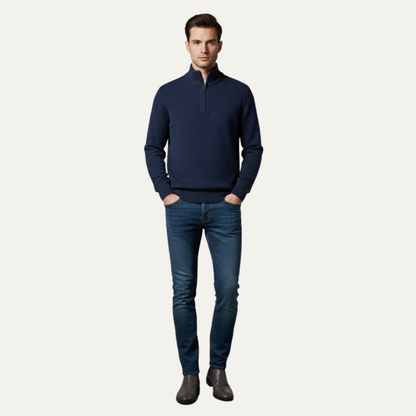 VogeLuxe | Men’s Tailored Zip Up Knit Sweater