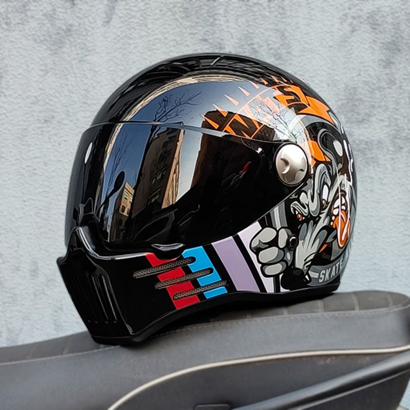 Black Full Face Motorcycle Helmet DOT ECE Approved