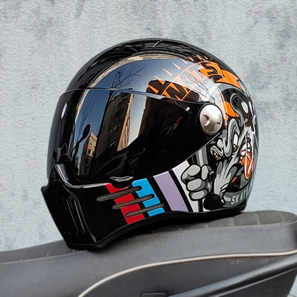 Black Full Face Motorcycle Helmet DOT ECE Approved