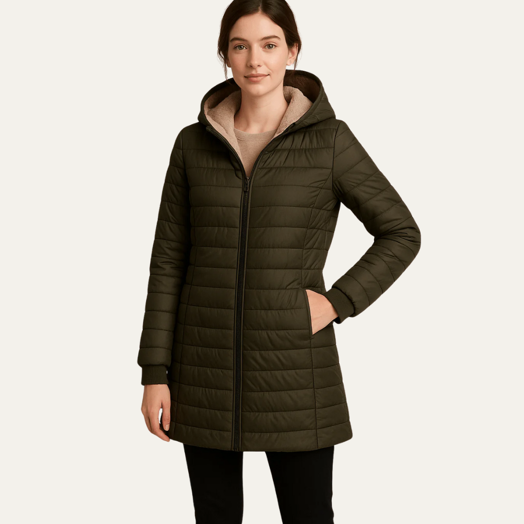 VogeLuxe | Women’s Quilted Mid Length Puffer