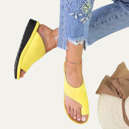 VogeLuxe | Women’s Minimalist Toe Loop Slide Sandal