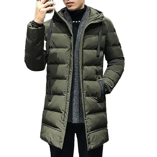 Warm Men's Hooded Down Puffer Coat - VogeLuxe