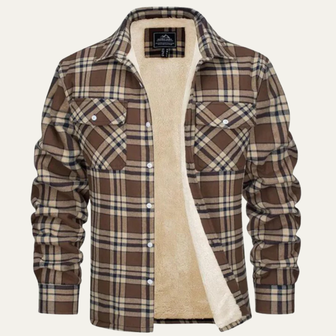 VogeLuxe | Men’s Wide Wale Corduroy Bomber Jacket with Shearling Lining