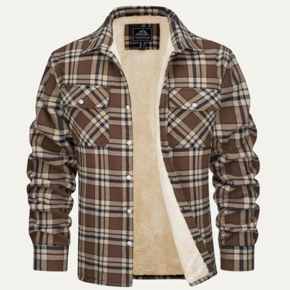 VogeLuxe | Men’s Wide Wale Corduroy Bomber Jacket with Shearling Lining