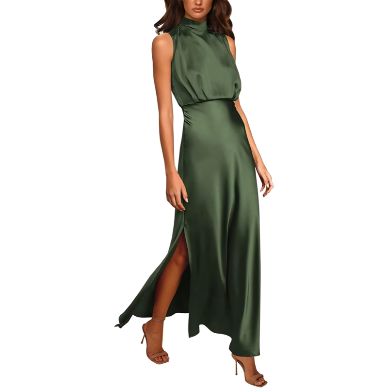 Luxurious Ladies Long Silk Evening Dress